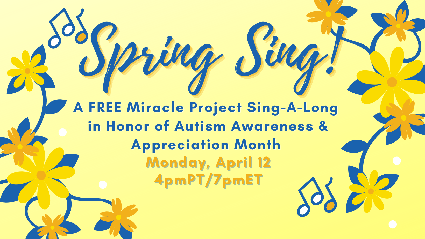 Spring Sing! Sing-a-Long April 12 4pm